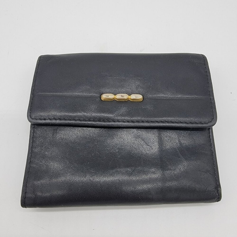 Vintage Rolfs Wallet Women's‎ Black Leather Trifold Coin Purse Read Desc